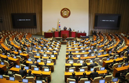 Một phiên họp của Quốc hội Hàn Quốc.